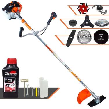 Imagem de Roçadeira Completa À Gasolina Vulcan VR430S Motor 2 Tempos 43cc 1,7HP Alta Performance Com Carretel de Nylon + Kit 7 Opções de Corte + ÓLEO TOYAMA 2T