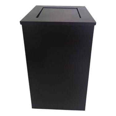 Imagem de Lixeira Quadrada Inox Preto Fosco 50 Litros Basculante.