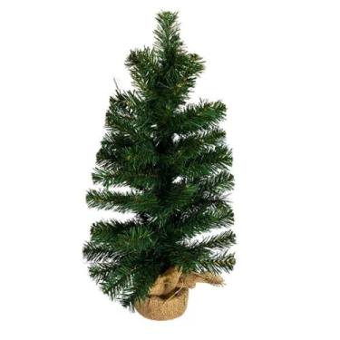 Imagem de Árvore De Natal Verde 60Cm Com Base De Juta 68 Tips Florarte