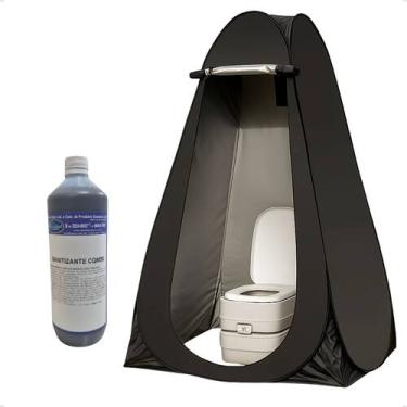 Imagem de Kit Vaso Sanitário Portátil 10 L + Sanitizante + Barraca - Seaflo, Pre