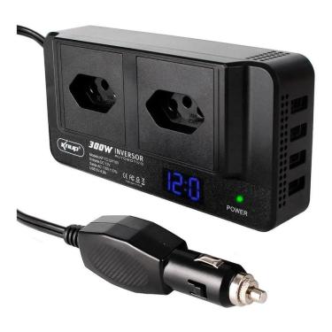 Imagem de Inversor Carro 12V Acendedor Tomada 110V Conversor +4 Usb