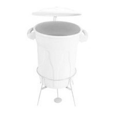 Imagem de Cesto Lixeira Plástico Pedal Com Armação Em Aço 20 Litros