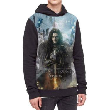 Imagem de Moletom Com Capuz Game Of Thrones Jon Snow Ref:34 - smoke, Preto, M