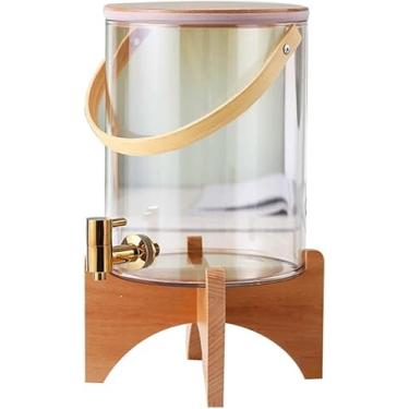 Imagem de Garrafa De água Fria De Grande Capacidade Com Torneira Dispensador De Bebidas De Vidro Portátil Balde De água Fria Doméstico Dispensadores De Bebidas Para Festas, Amber, 7.1L
