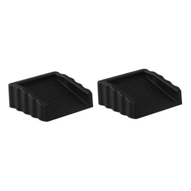 Imagem de KiBcsLic Batente de porta portátil para piso, parede, carpete, borracha, proteção de piso para hotel, cozinha, casa, quarto, escola, 2 Peças Pretas