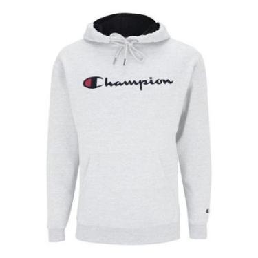 Imagem de Moletom Champion Felpado c Capuz Logo Script Ink Cinza-Masculino