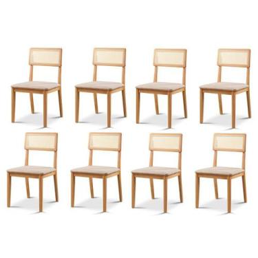 Imagem de Kit 8 Cadeiras de Jantar com Encosto de Telinha Ava - Zurc Decor