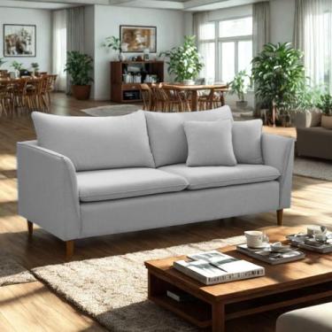 Imagem de Sofá 2 Lugares Retrô 164cm Linho Kassia - Lansof Brasil