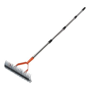 Imagem de Fafeicy Ancinho de Palha, Alça Ajustável de 4 Seções, Cortador de Grama de Aço Inoxidável, Ancinho de Grama Morta de 1,7 Metros para Afrouxamento e Aeração do , Ideal para Jardinagem e Cuidados Com