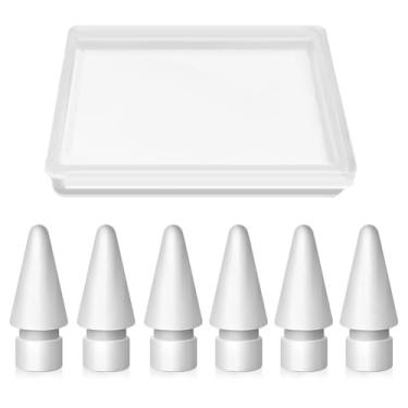Imagem de Pontas de substituição para lápis compatíveis com Apple Pencil, pontas duráveis de substituição, acessórios compatíveis com iPad Pro/Pencil Pro/USB-C/ 1ª geração/2ª geração (6 peças)