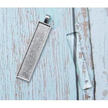 Imagem de 12 bandejas pendentes com 12 peças de berloques de cabochão de cúpula de vidro, kit de resina retangular, biséis para fabricação de joias, fotos, projetos faça-você-mesmo, colar chaveiro, One size