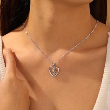 Imagem de Colares femininos banhados a ouro 14K e prata - pingentes delicados de coração, abelha, unicórnio, flecha da amizade, joias hipoalergênicas personalizadas que não mancham, presentes modernos de