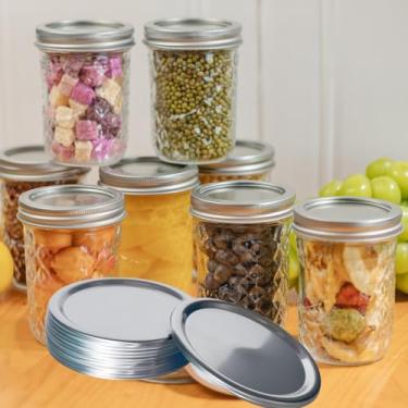 Imagem de 12 tampas de conserva de boca larga (8,5 cm) - tampas de conserva premium à prova de vazamento compatíveis com potes Ball & Kerr, discos de substituição resistentes para armazenamento de alimentos