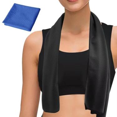 Imagem de Pacote com 2 toalhas esportivas multifuncionais, refrescantes e versáteis para corrida, fitness, bolas, caminhadas, ciclismo