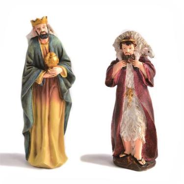 Imagem de Conjunto de estatuetas de resina com estátuas de presépio religiosas 1