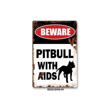 Imagem de Sinal de aviso: cuidado com o vinil autoadesivo Pitbull, 10 unidades -