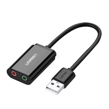Imagem de Adaptador de Áudio Externo Ugreen Interface Usb 2.0 Preto