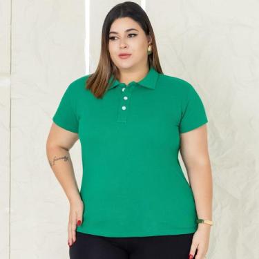Imagem de Camisa Gola Polo Plus Size Feminina Ótimo Acabamento Tecido Premium - 