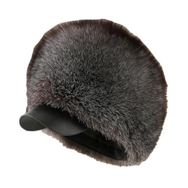 Imagem de Chapéu feminino de pele macia e quente chapéu de pato fofo de inverno ao ar livre para evitar pelo frio chapéu de raposa prata G