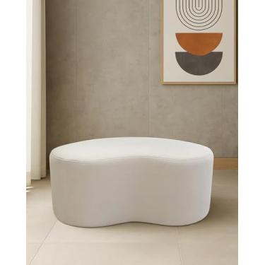 Imagem de Puff Feijão Decorativo Moderno para Sala de Estar | Apoio de Pés e Assento Extra