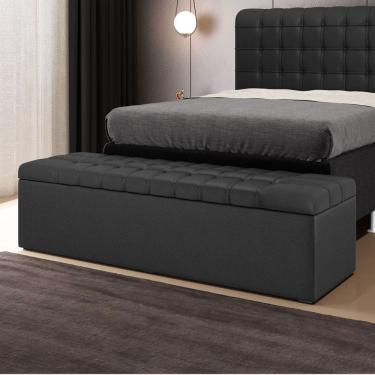 Imagem de Calçadeira Baú Alpha Para Cama de Casal 140cm no Tecido Courino - Conforto e Elegância Aradecor