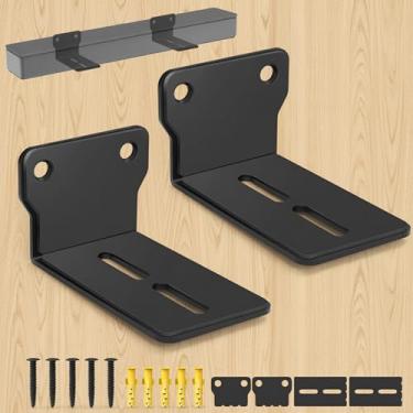 Imagem de Suporte de parede universal Soundbar para TV, suporte de barra de som de metal ajustável compatível com Samsung, LG, Bose, JBL e mais, suporte de barra de som embaixo ou acima do suporte de TV