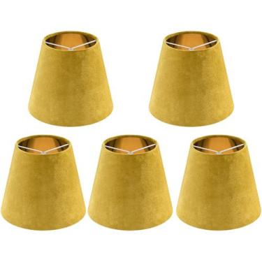 Imagem de Conjunto de 5 abajures de candelabro de veludo amarelo arenoso - GO&SO