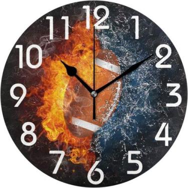 Imagem de Relógio de parede Creative Sports 12 polegadas Non-Ticking Football - 