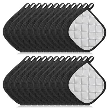 Imagem de 24 peças de suportes de panela a granel 19 x 17 cm, tapete quadrado quente de algodão resistente ao calor para cozinhas, suporte de panela de forno para cozinhar assadeiras