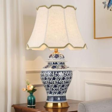 Imagem de Luminária de mesa contemporânea em cerâmica com LED, estilo americano, para sala de estar, quarto, escritório, casa de campo ou hotel, com design retrô e criativo (Estilo 26)