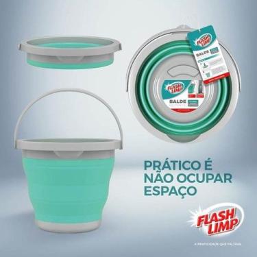 Imagem de Balde Retrátil 5 Litros Verde Versátil Dobrável ret3512 Flash Limp