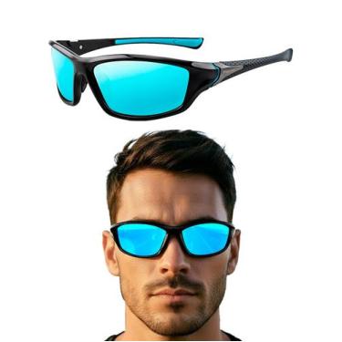 Imagem de ÓCULOS DE SOL masculino POLARIZADO proteção uv espelhado azul s5 - 20V