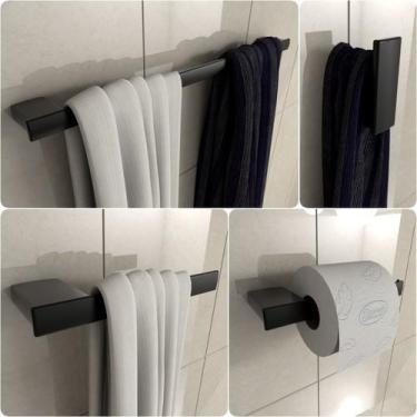 Imagem de Kit De Acessórios Para Banheiro Preto Fosco Master 4 Peças - MetalCrom