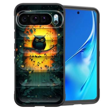 Imagem de CICPLKSE Capa para Google Pixel 10/Pixel 10 Pro de 6,3 polegadas 2025, silicone premium com [forro de microfibra macio antiarranhões], capa protetora à prova de choque, coruja na floresta brilhante