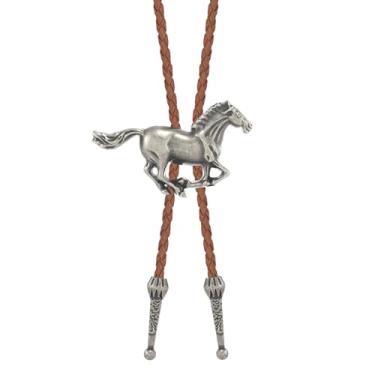 Imagem de Dlknp Colar de cavalo ocidental de couro, cowgirl, acessórios de fantasia, joias ocidentais, 15.75-31.5 inches, Zinco, Sem Pedra Preciosa