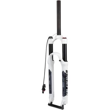 Imagem de Garfo De Suspensão Para Mountain Bike Air Fork 27.5 Com Curso De 120 Mm Xc 1-1/8, Garfo Dianteiro Com Freio A Disco Reto E Trava Remota, White