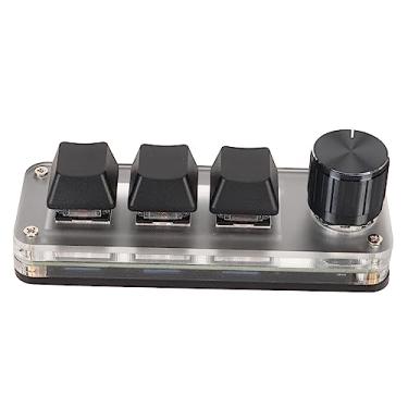 Imagem de Zhjvihx Teclado para PC, Mini Teclado USB 3 Teclas Tipo C Conexão Geral de Cabo Com Botão de Computador (Preto)