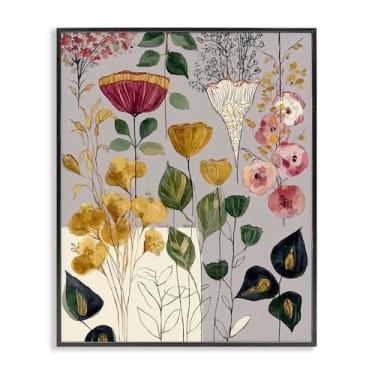 Imagem de Stupell Industries Playful Assumptions Folhagem Cinza Emoldurada Arte Giclée, design por Annabelle Hall, 14 x 11