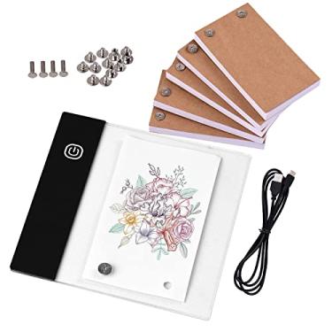 Imagem de Kavolet Rastreamento Mini LED LED Pad Com 5 Livros Flip, USB Alimentado para Animação, Desenho, Desenho, Design, Orifício, 300 Folhas de Papel de Flipbook, Parafusos de Encadernação