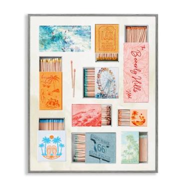 Imagem de Stupell Industries California Beach Matchboxes arte giclée emoldurada branca, design por Ziwei Li, 14 x 11