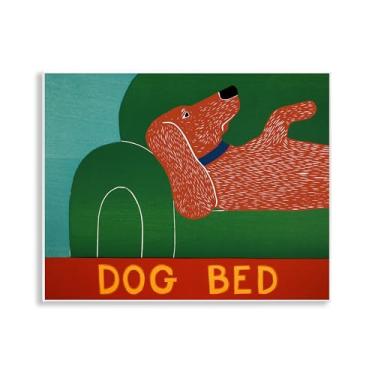 Imagem de Stupell Industries Arte de placa de parede de sofá para cama de cachorro, design de Stephen Huneck, 28 x 35 cm