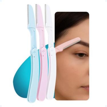 Imagem de Kit 3 Navalhas Sobrancelha Rosto Depilação Facial Buço Corpo - Hxt