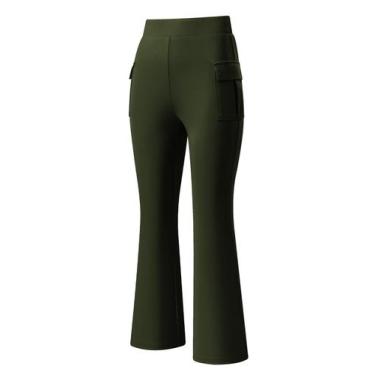 Imagem de Calças bilianas Big Girl Bell Bottom Flare Chino Army Green 6-7Y - Bli