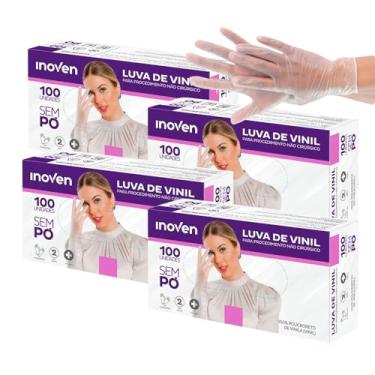 Imagem de Luva Vinil Descartável Sem Pó - P, M e G - 400 Unidades (G)