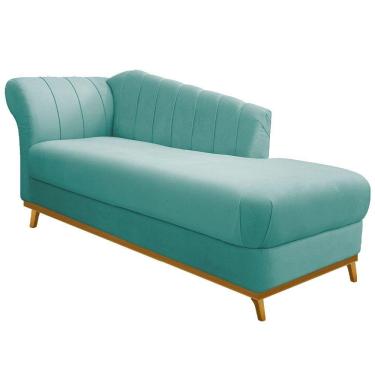 Imagem de Recamier 140Cm Lado Direito Suede Azul Tiffany