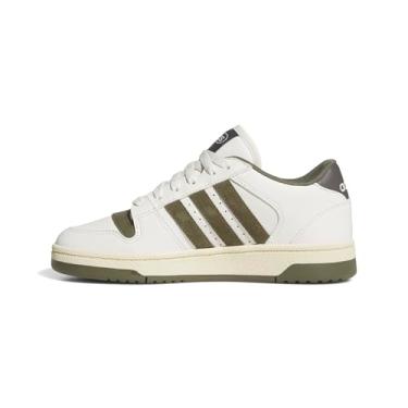 Imagem de adidas Tênis infantil unissex Break Start, Branco/Olive Strata/carvão, 18