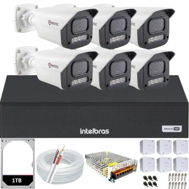 Imagem de Kit 6 Câmeras Full Color C/Áudio Dvr Intelbras 8 canais 1TB