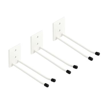 Imagem de Kit 3 Suportes de Parede 18cm Organizador Multiuso para Rodos e Vassouras - 12 Lugares - NV802PR