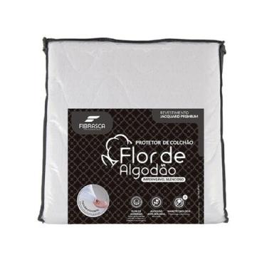 Imagem de Protetor De Colchão Impermeável Solteiro Fibrasca Branco Casal 140x190
