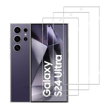 Imagem de YIFNTANG [Pacote com 3 protetores de tela de vidro temperado para Samsung Galaxy S24 Ultra 5G, HD Transparente, rigidez 9H, antiarranhões, compatível com Samsung Galaxy S24 Ultra 5G